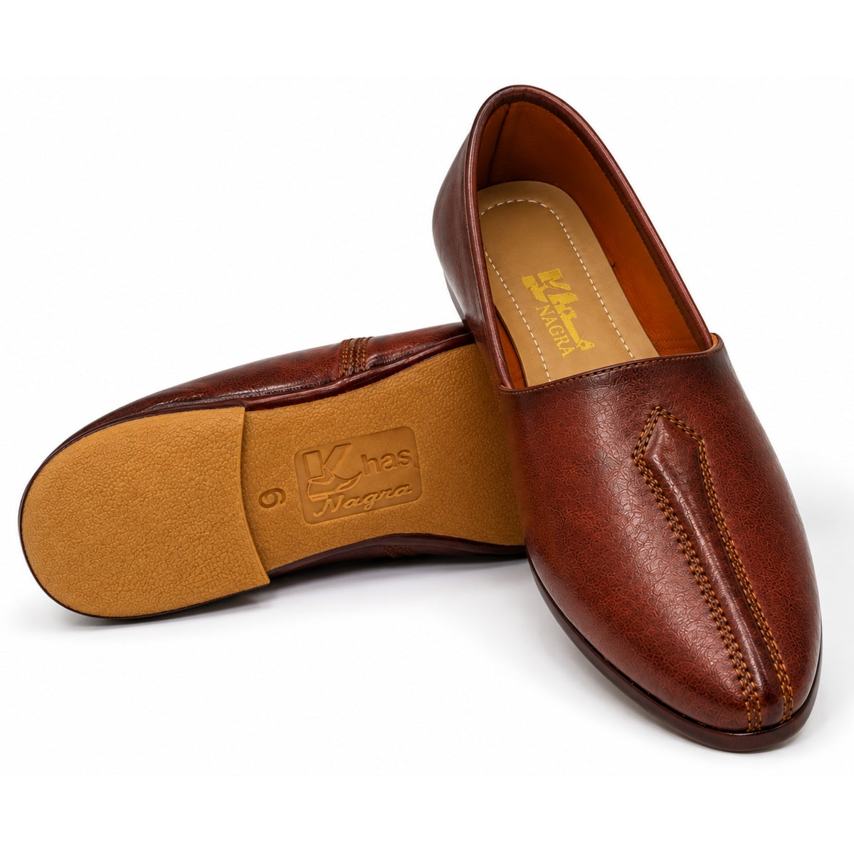 ZicoFit Classic Brown 020 leather Nagra, pair showing leather sole